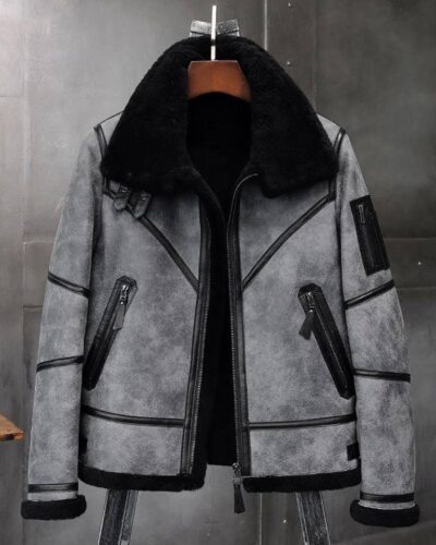 gray shearling jacket