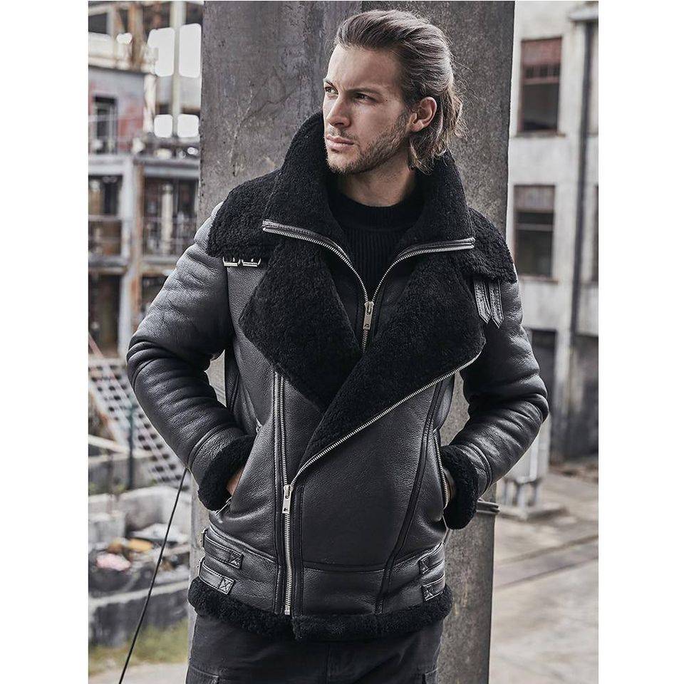 b3 bomber jacket sheepskin